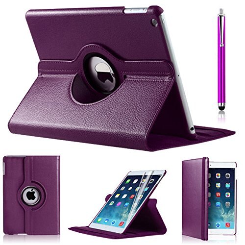 Étui en cuir rotatif à 360 degrés pour apple ipad air 1 air 2 5 6 ipad 9.7 a1822 a1823 a1893 coque funda: Violet