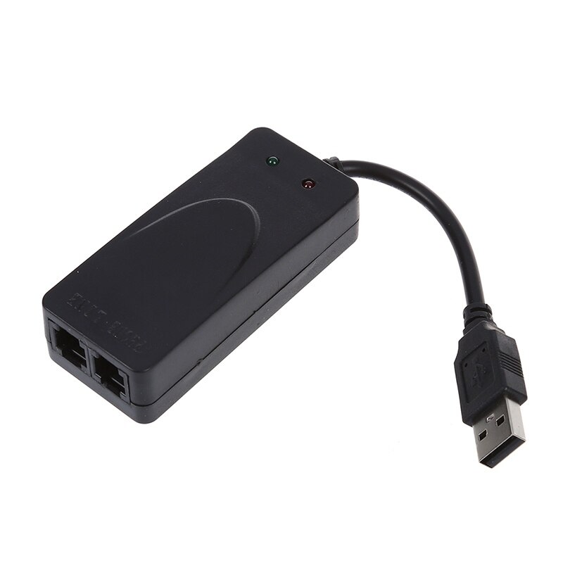 56k data-/faxmodem met usb-interface, twee aansluitingen, ondersteuning voor beller-id en onderscheidende beltoondetectie, automatische opmaak/snelheidsdetectie, zwart