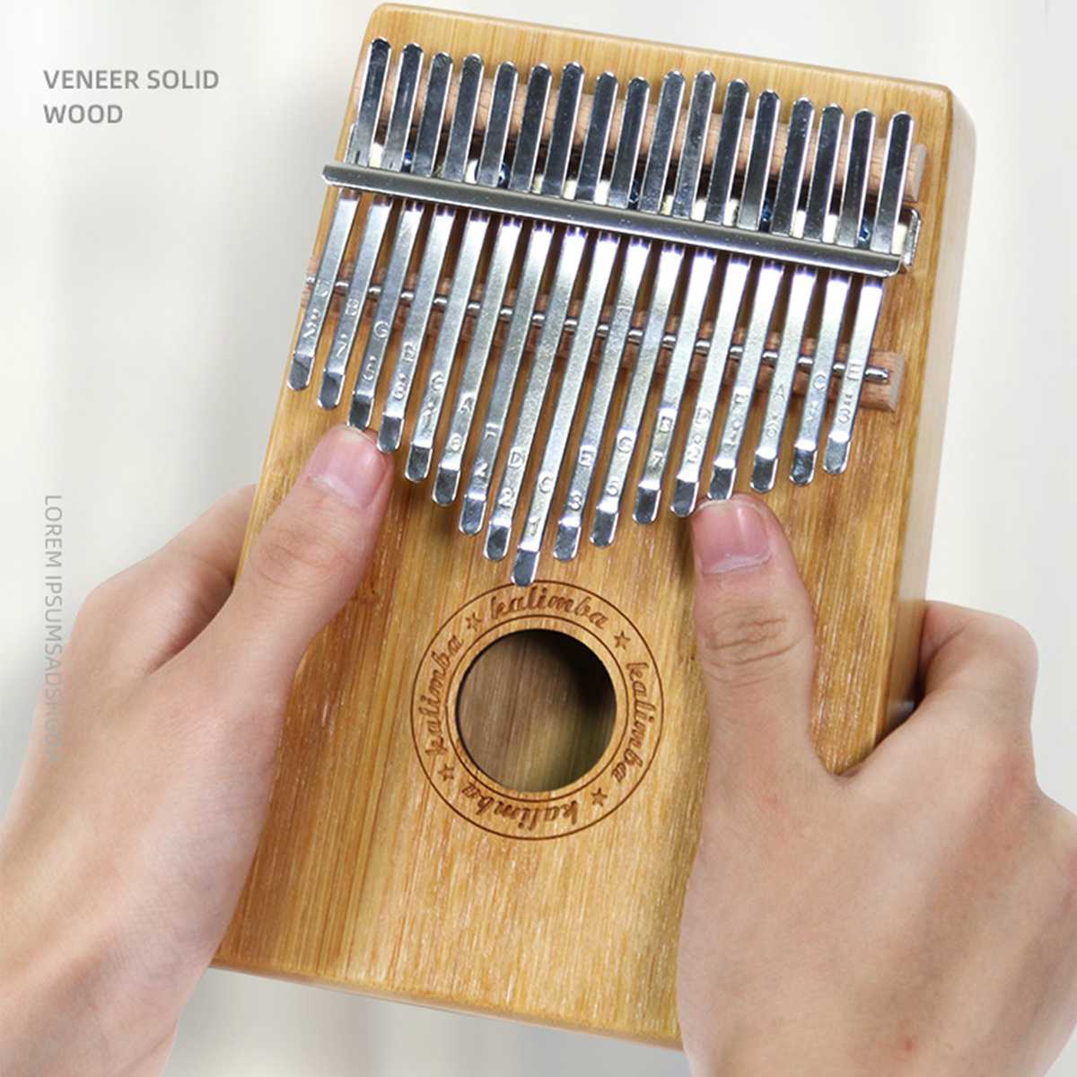 17 Keys Thumb Piano Wood Mahogany Body Musical Instruments Thumb Piano Finger Percussion Music