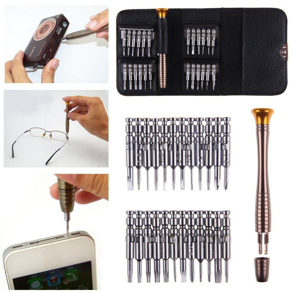 Juego de destornilladores Torx 25 en 1 para reparación de teléfonos móviles, Kit de herramientas de mano multiherramienta para Iphone, Watch, tableta y pantalla de PC