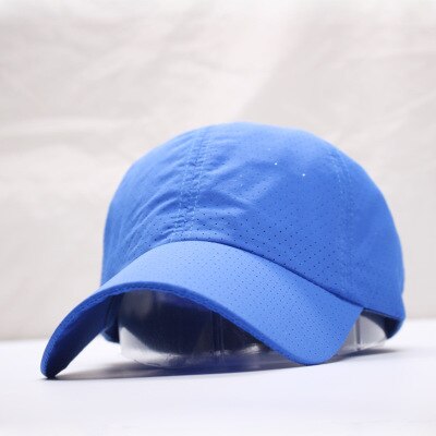 Solid Zomer Baseball Cap Mannen Snapback Vrouwen Sneldrogend Mesh Cap Ademend Zonnehoed Bone Masculino Trucker Cap: Blue