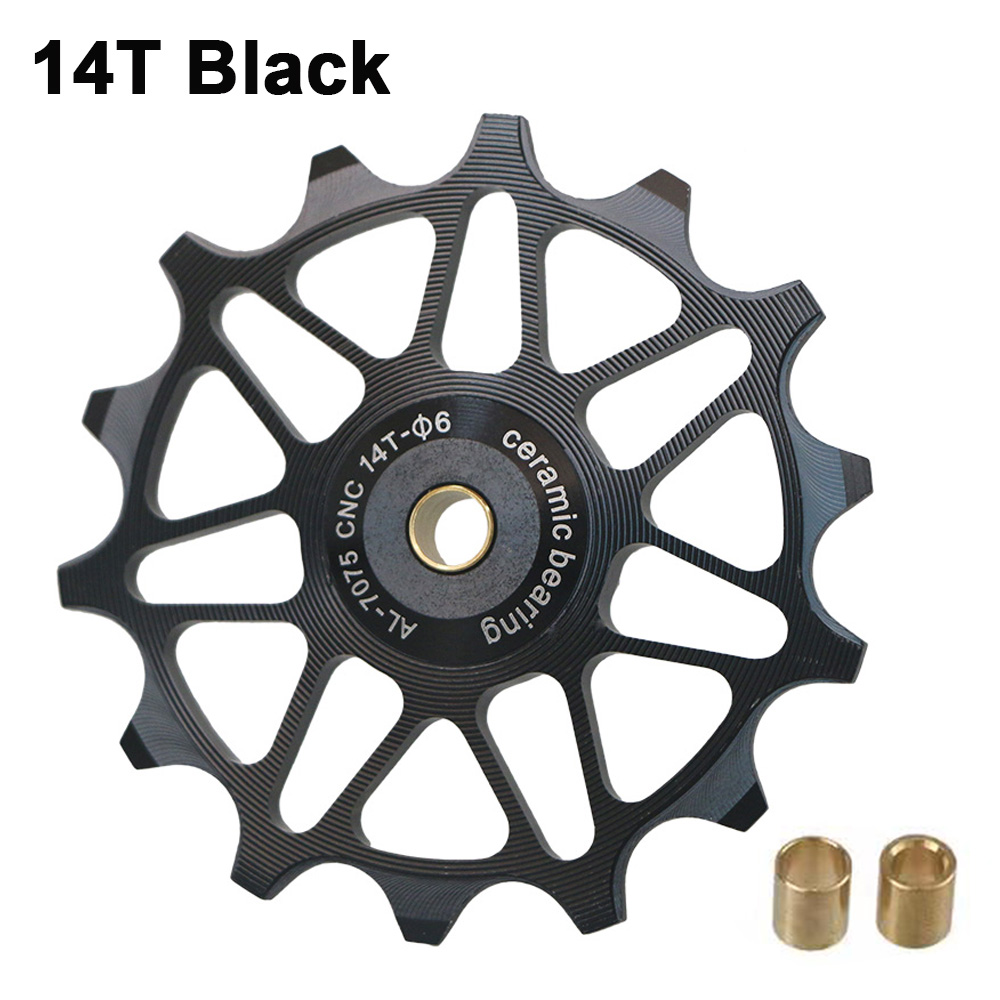 Rueda Jockey de bicicleta 12T 14T, desviador trasero, polea de cerámica, rodillo guía de bicicleta de carretera para Shimano Sram GX XX1 X01 Eagle NX 12 velocidades: Gris claro