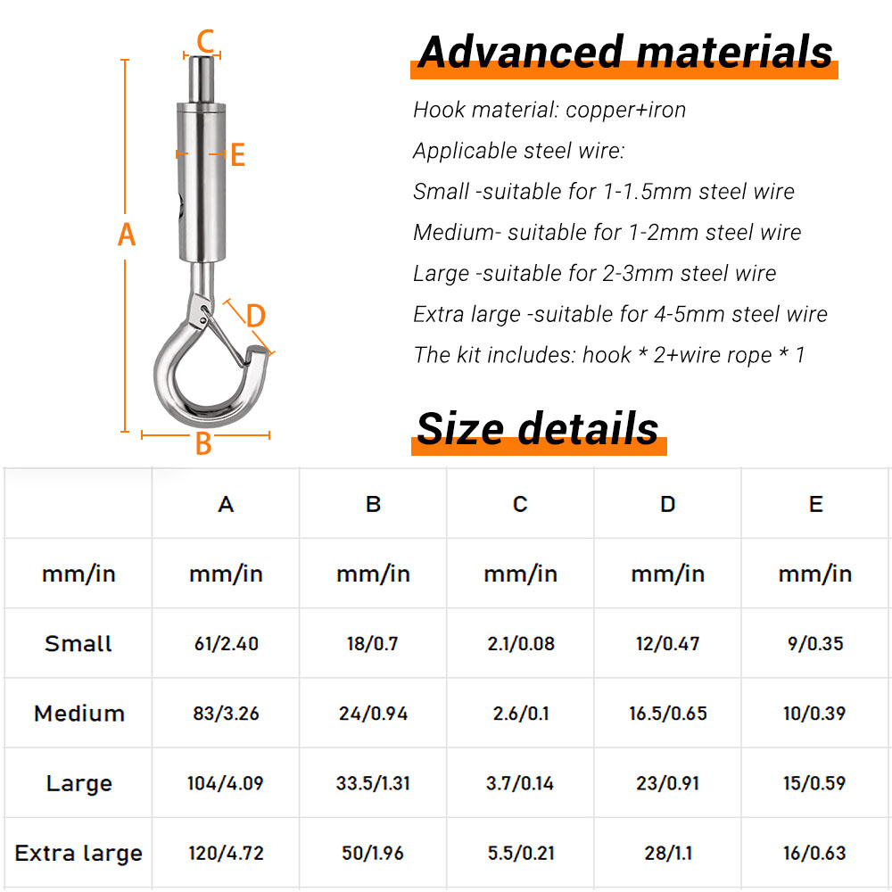 Adjustable Automatic Wire Rope Spring Hook Clothesline Picture Hanging Solution System Suspension Code Stainless Steel Cable