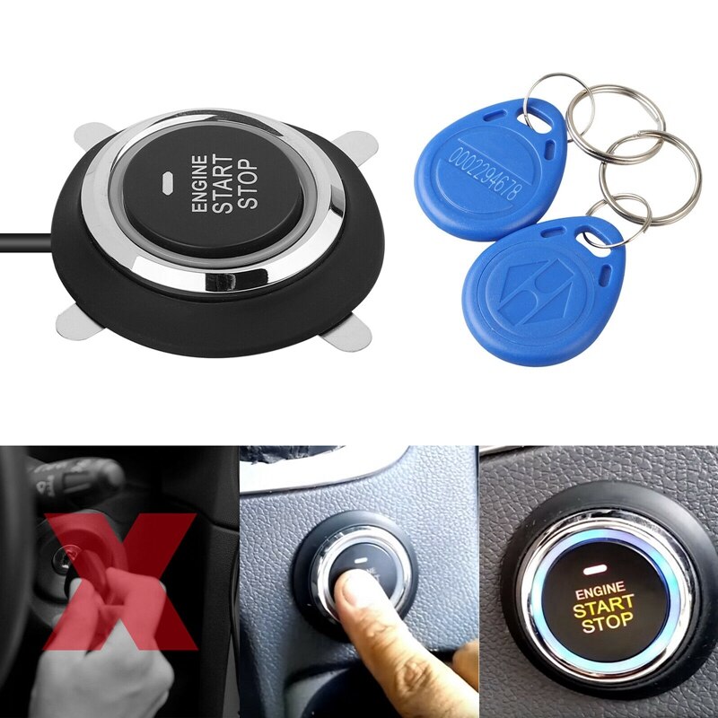 12V Car Engine Push Start Stop Button Ignition RFID Keyless Remote Starter Alarm
