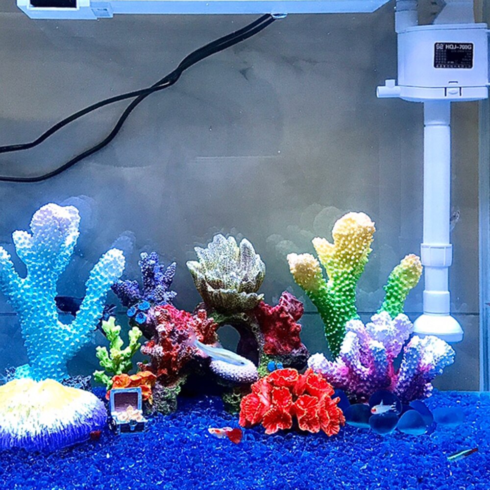 Fargerik harpiks akvarium kunstig korallrev dekorasjon akvarium korall stein landskap ornament akvarium verktøy tilbehør