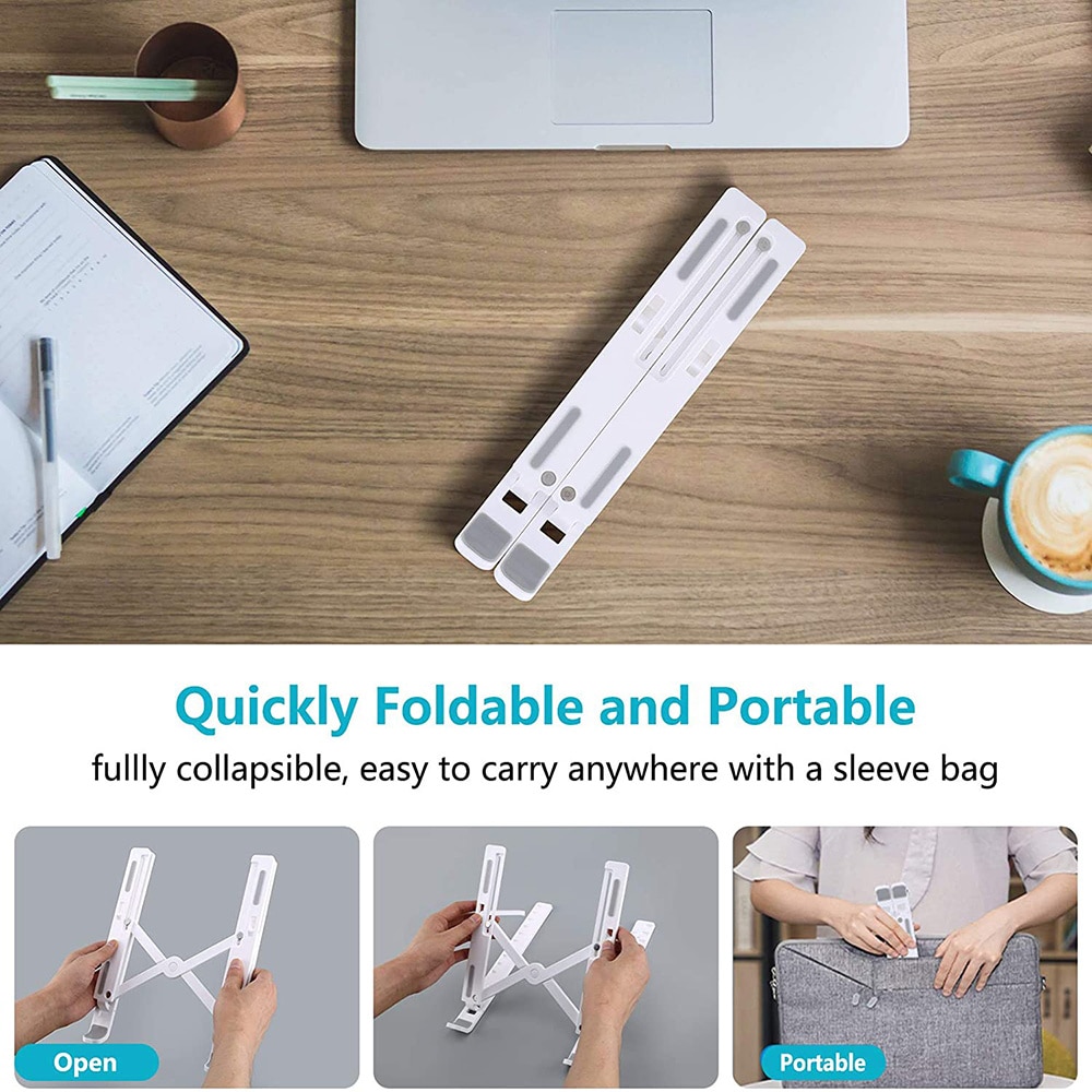 New adjustable laptop stand, plastic foldable non-slip desktop notebook portable holder, support for macbook air, tablet mount