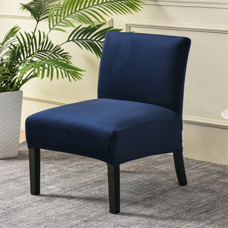 Velvet Accent Chair Cover Without Arm Pink Chair Slipcover Nordic Stretch Armless Chair Covers Elastic Furniture Protector Cover: A1 Chair Cover