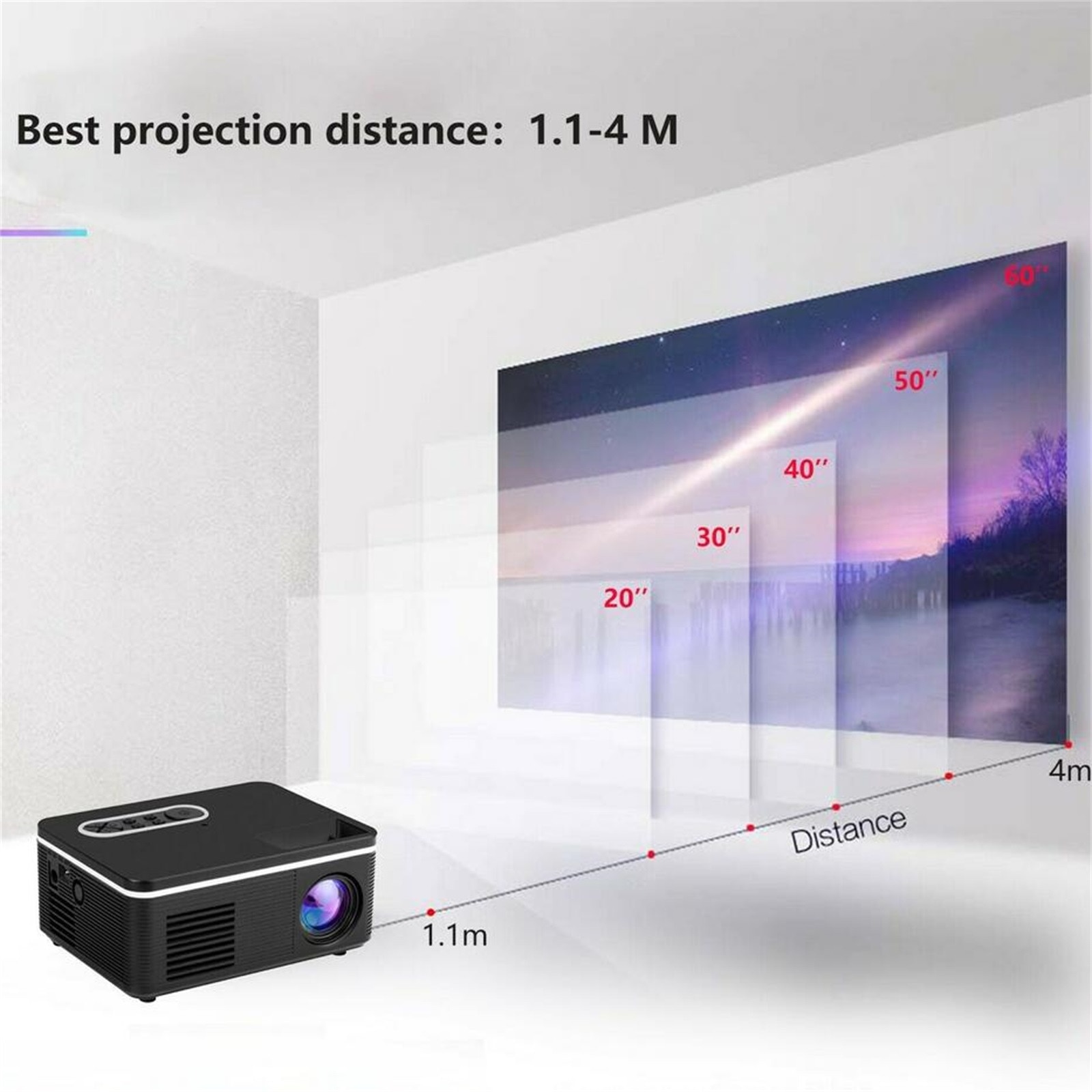 ThundeaL TD60 Mini Projector Portable WiFi Android 6.0 Home Cinema for 1080hd Video Proyector 2400 Lumens Phone Video 3D Beamer