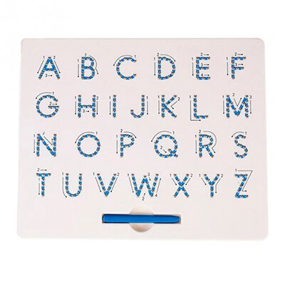 Kids Magnetische Board Tekening Speelgoed Leren Educatief Stylus Tekening Speelgoed Draagbare Magnetische Bal Sketch Pad Tablet Tekentafel: Blue letters TJ223