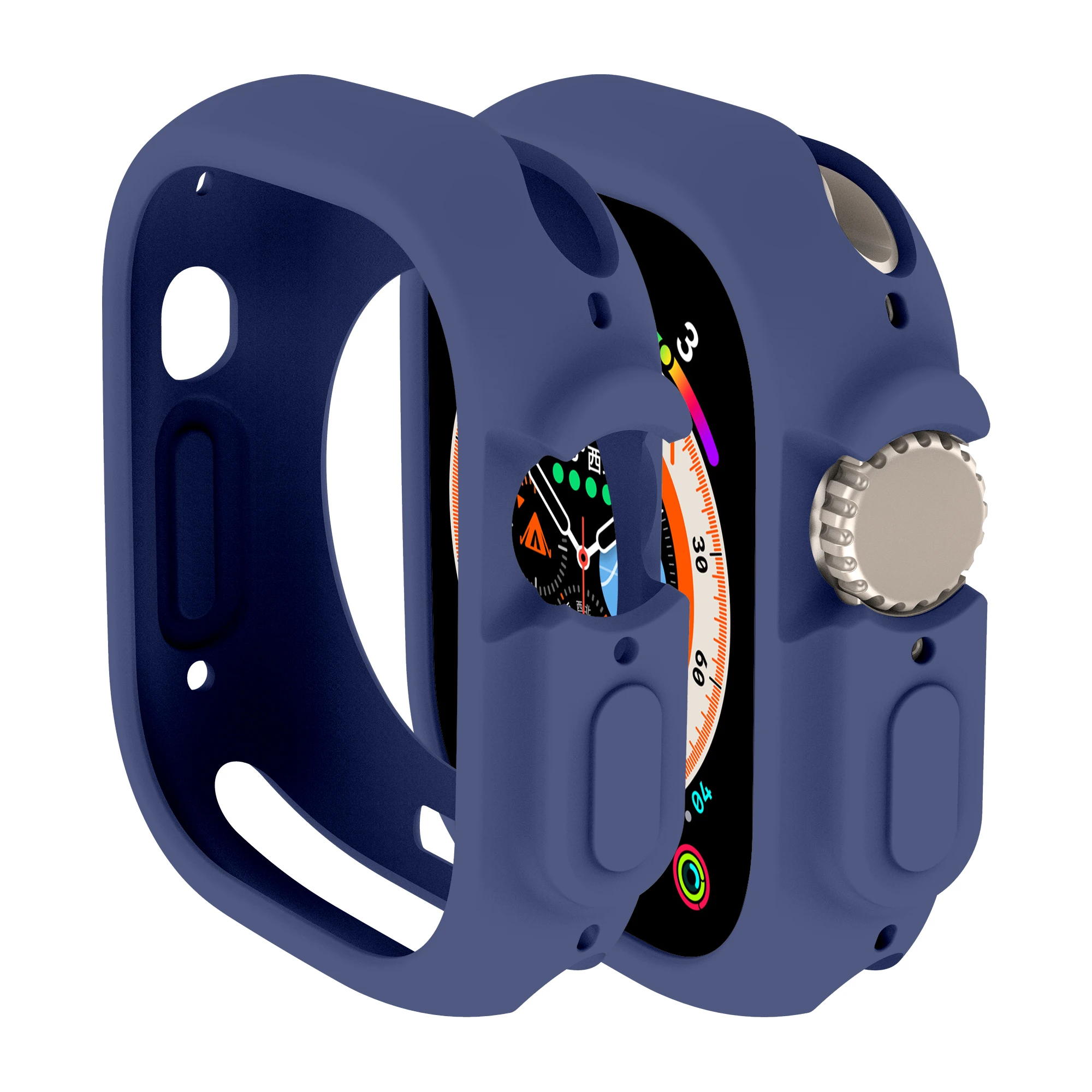 Hoesje voor apple watch ultra 2 met 49mm bandjes, rondom schokbestendig, tpu-beschermend, zacht siliconen bandje, bumper, krasbestendig.