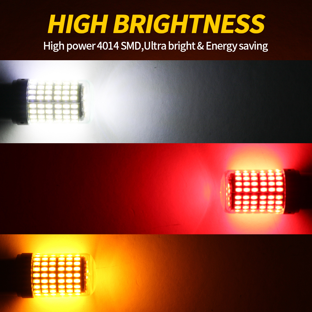 2 uds luz LED de coche de alta potencia P21W PY21W 1156 P21/5W 1157 BAY15D lámpara de señal trasera delantera Canbus 4014SMD W21W W21/5W 7440 7443 12V