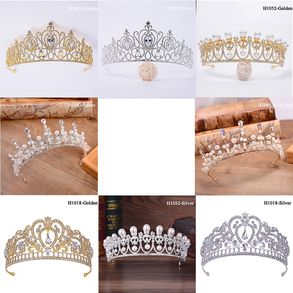 Traugel-couronne de mariée en or, diadème de luxe, couronne de mariage, accessoires de bijouterie pour femmes