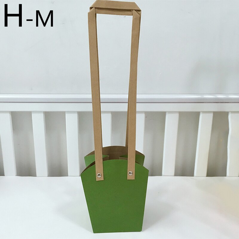 Waterproof Kraft Paper Flower Box Flowers Packaging Box Flower Basket Flower Folding Handbag: H