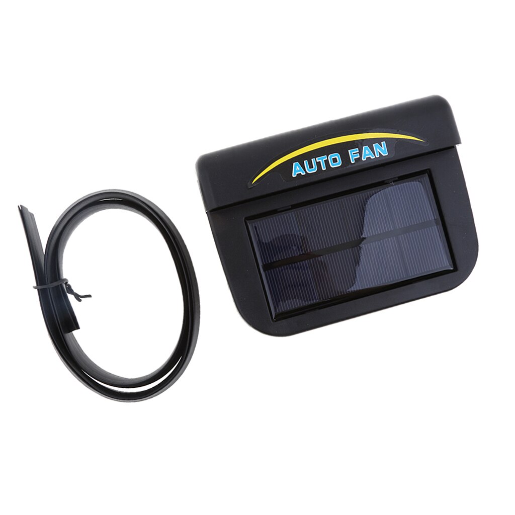 Solar Powered Car Air Vent Exhaust Fan Radiator Vent W/ Ventilation Black