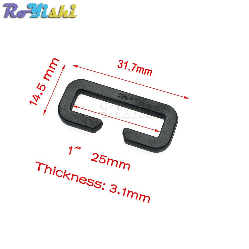 Plastic Looploc Rectangular Ring Buckle Backpack Webbing Strap Sports Bags Parts