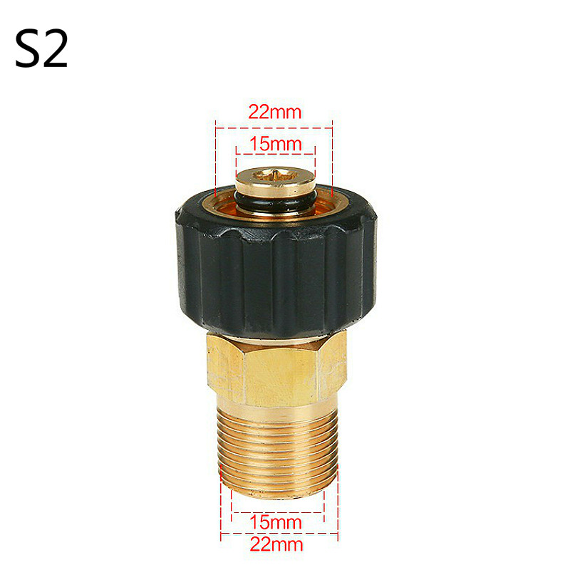 High Pressure Washer Adapter Foam Lance Adapter M22 * 14mm M22* 15mm Male Thread Garden Hose Pressure washer accessories: S2