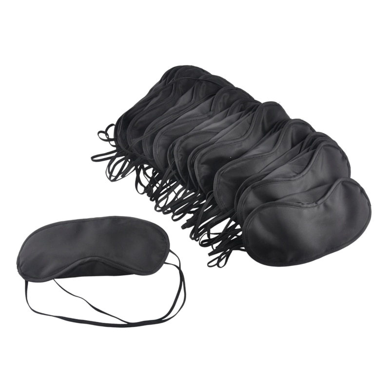 Masque oculaire endormi pour voyage, Patch pour les yeux, ombre noire, bandeau pour les yeux, Patch de nuit, économique, , 50 pièces/lot