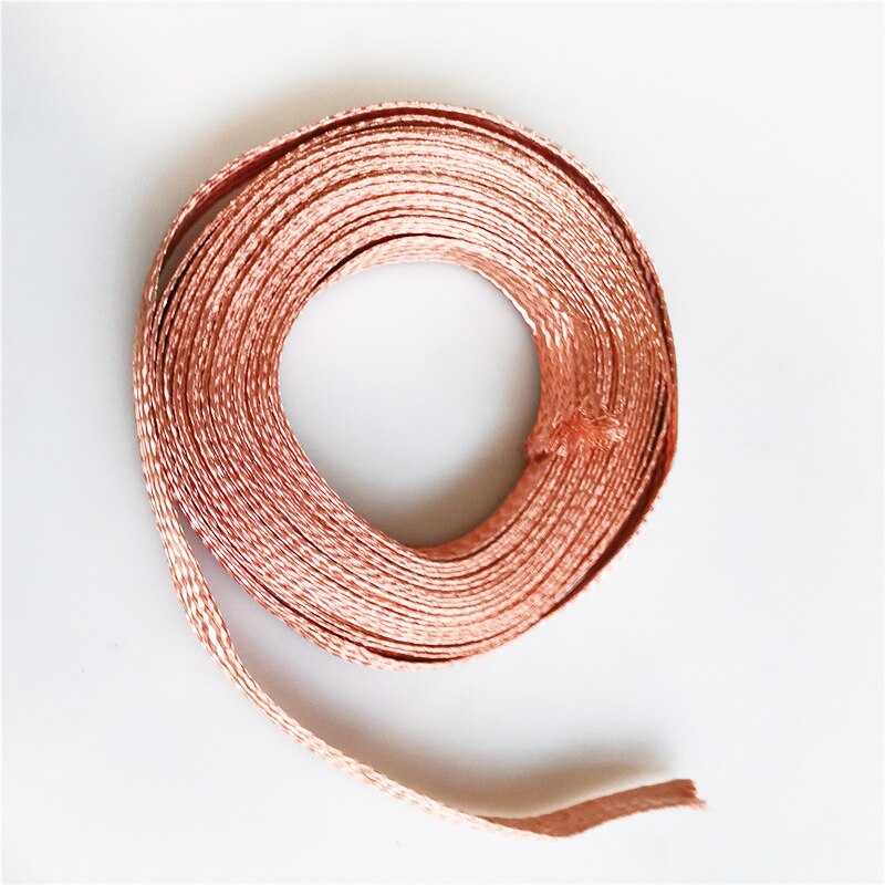 10m 10 kvadratisk platt ren koppar fläta hög flexibilitet kabel naken koppar fläta bly tråd jord ledning tråd