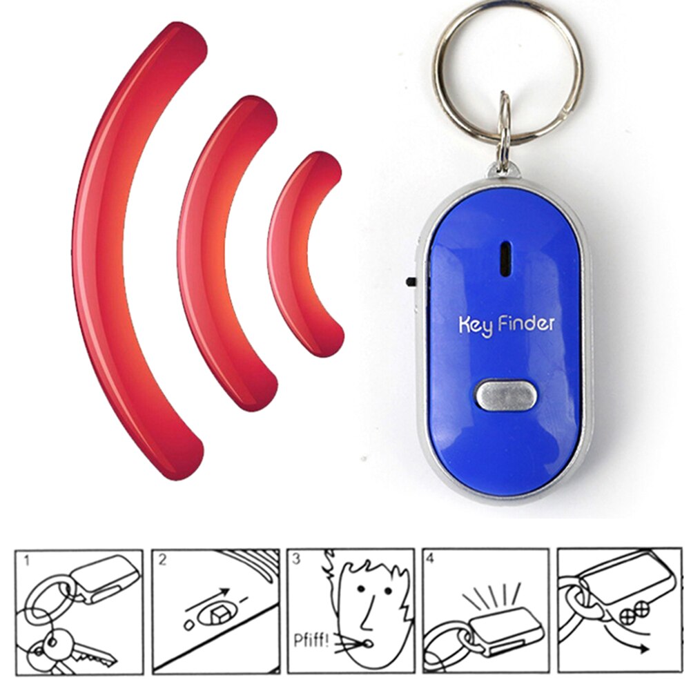 Localisateur de clé perdue, contrôle du son, porte-clés, torche à lumière LED, Mini sifflet Portable, localisateur de clé, disponible en 11 couleurs multiples, en Stock