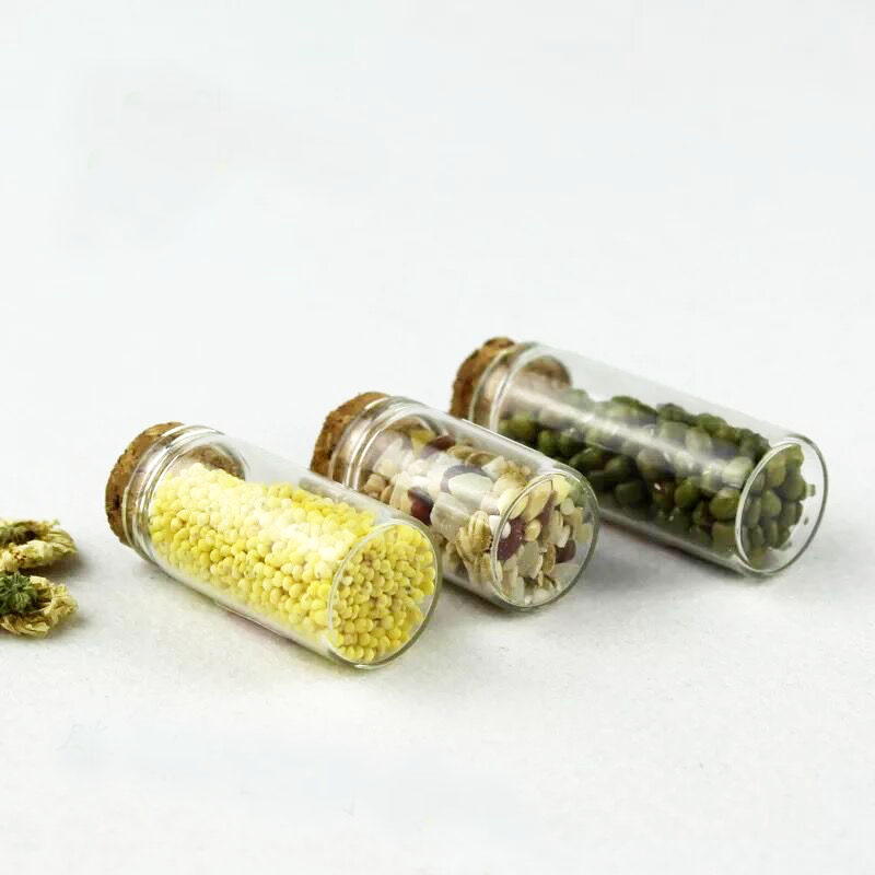 10 stks/partij 24*60mm 14 ml Kleine Glazen Reageerbuis Flessen Potten met Kurk Fles Potten Vaas DIY Craft Zand Vloeistof Voedsel Containr