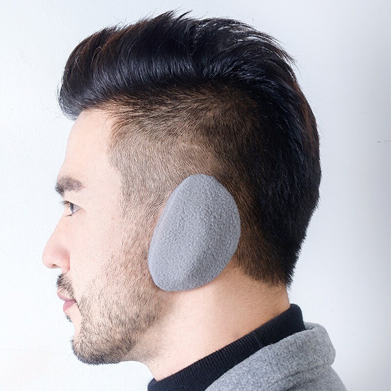 Orejeras sin banda para hombre y mujer, protectores de orejas gruesos y cálidos de lana, a prueba de viento, para clima frío, para invierno, 1 par