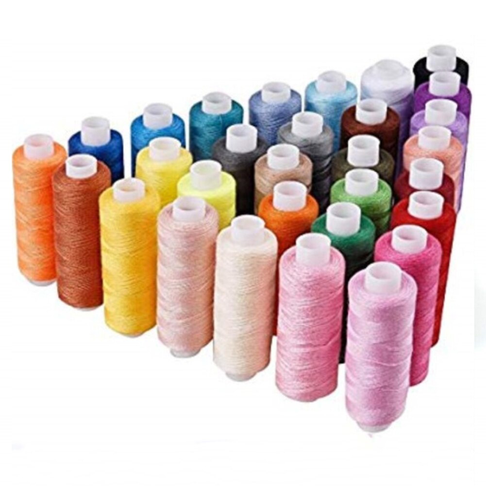 30 Roll Machine Hand Craft Spool Durable Home DIY 250 Yard Assortment Coil Solid Sewing Thread Strong Industrial