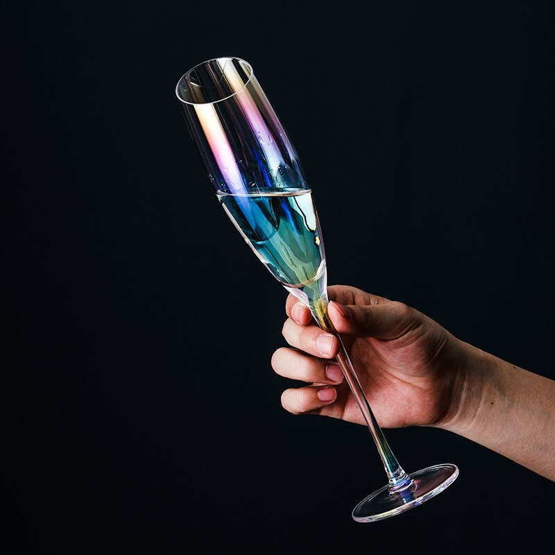 Klassieke Regenboog Schuine Wijn Glazen Crystal Champagne Cocktail Glazen Beker Kleurrijke Goblet Wijn Drinken Glas