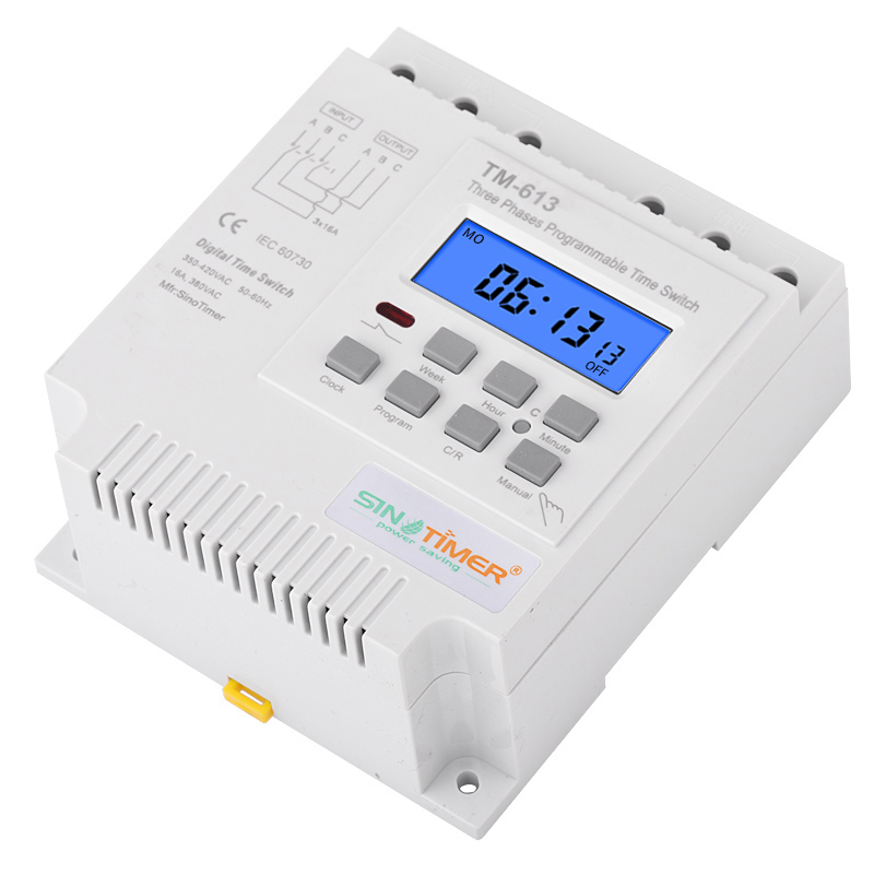 Drei phasen 380v 415v Timer programmierbare Schalter mit Hintergrundbeleuchtung