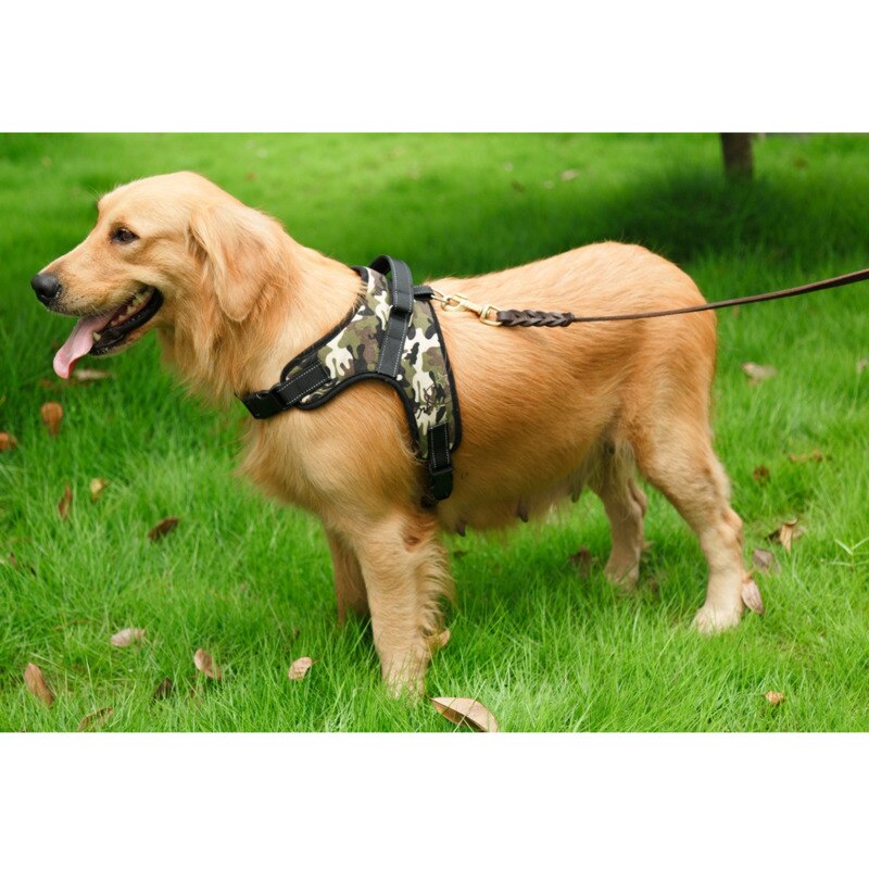 Sillín de leopardo para mascotas, arnés ajustable con Cuello acolchado, Extra grande para perros grandes, medianos y pequeños, suministros para Perros Bulldog,
