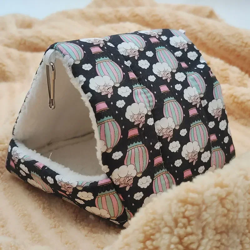 Cómoda casa para hámster, estera cálida, cama para dormir de animales pequeños, nido de conejillo de indias suave, Mini jaula para conejo, estera de ardilla: L / Verde militar