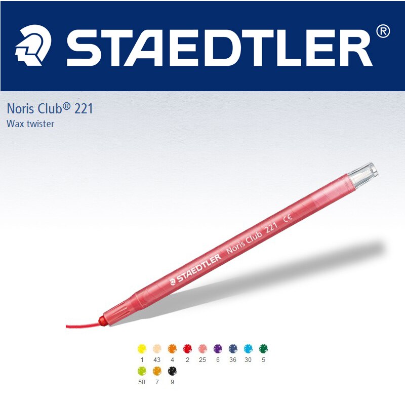 Staedtler noris club 221 nwp12 12 cores cera cera twister profissional desenho cera lápis de cera material da arte do escritório escola
