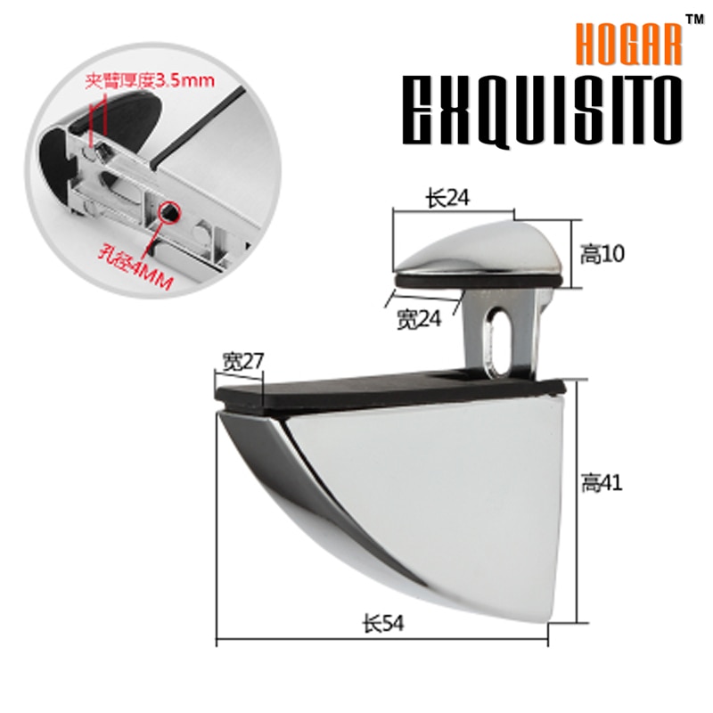 Zinc Alloy Glass Folder Bracket Bracket Hardware Fitting Cabinet Clip Glass Folder Fixed Folder EH157-CH