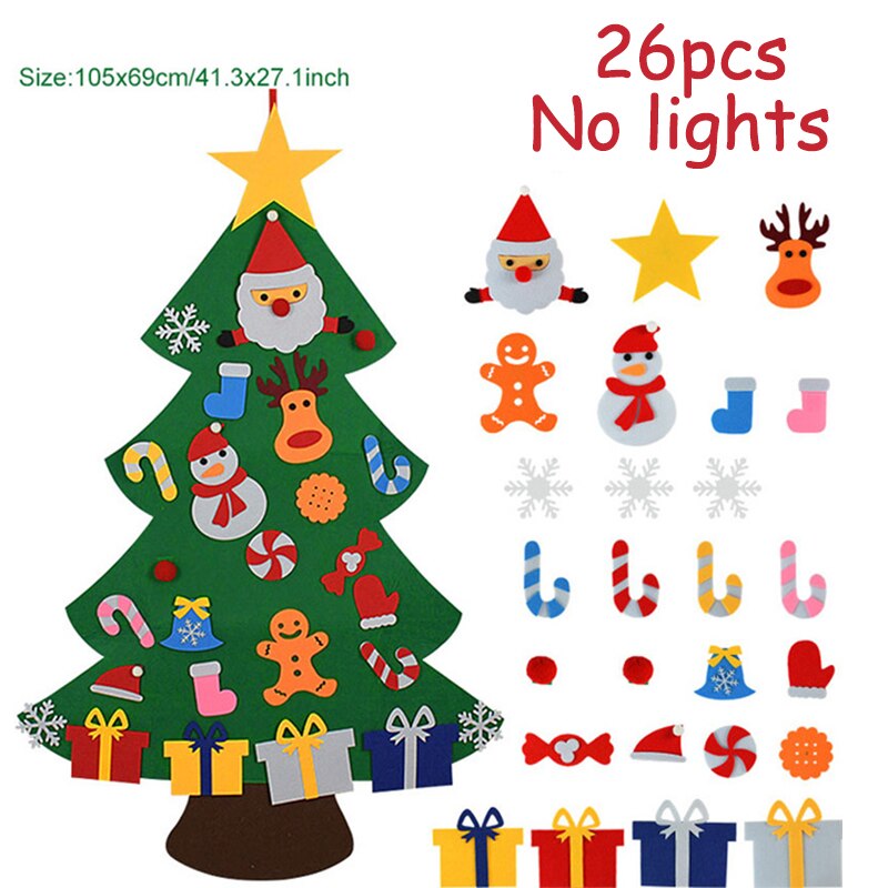 Artigianato fai-da-te LED albero di natale decorazioni di buon natale per la casa ornamento di natale regali di natale Navidad babbo natale capodanno: E 26PCS No light