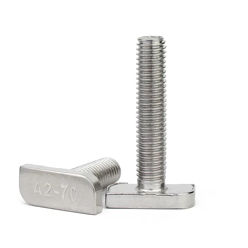 M8 M10 304 Roestvrij Staal T-vorm Schroeven Bouten Aluminium Profiel T Slot Fotovoltaïsche Groef Gebruik Vierkante Kop Bouten