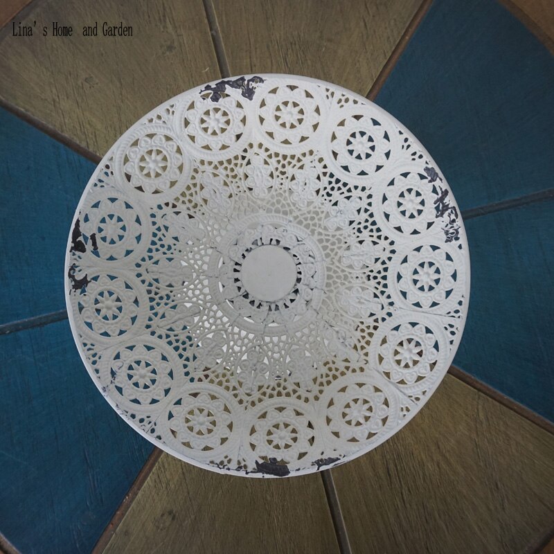 french country handmade rustic retro white pedestal cake stand