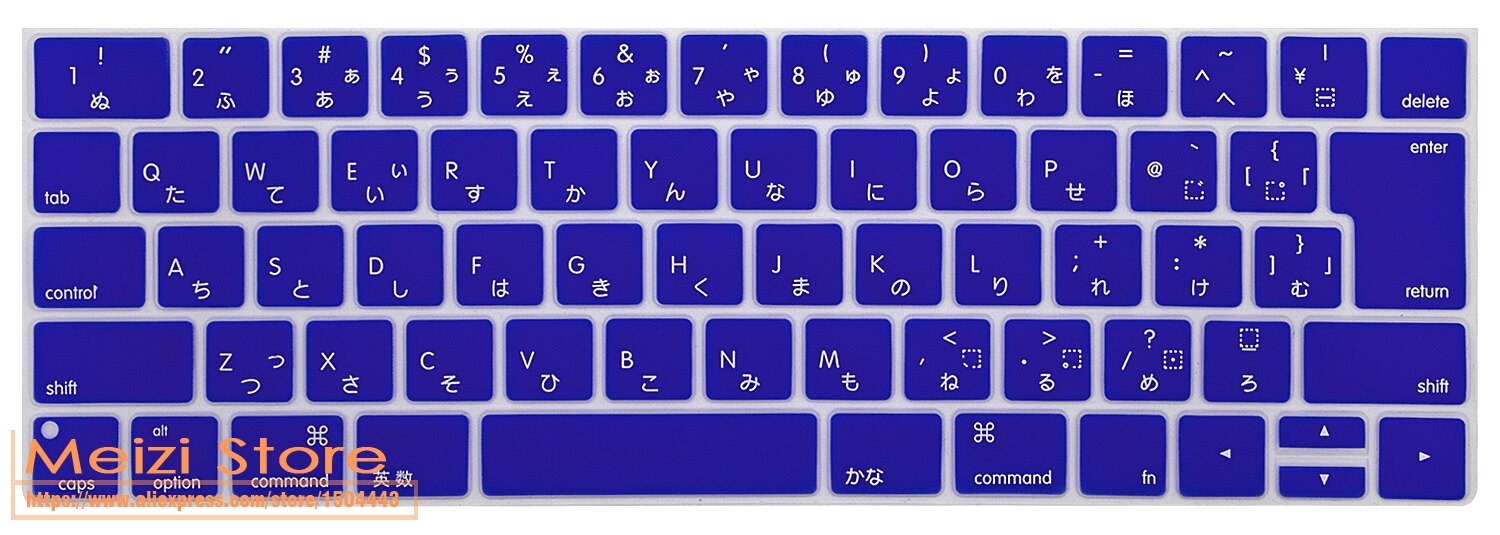 Japanese Japan keyboard cover skin protector For Apple Macbook Pro 13 15 Model A1706 A1707 With Touch Bar: darkblue