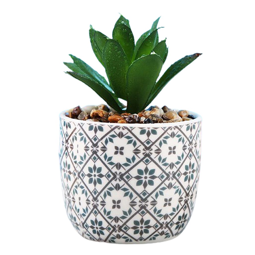 Petite plante succulente artificielle en Pots de plantes géométriques, faux Cactus en plastique: Style4