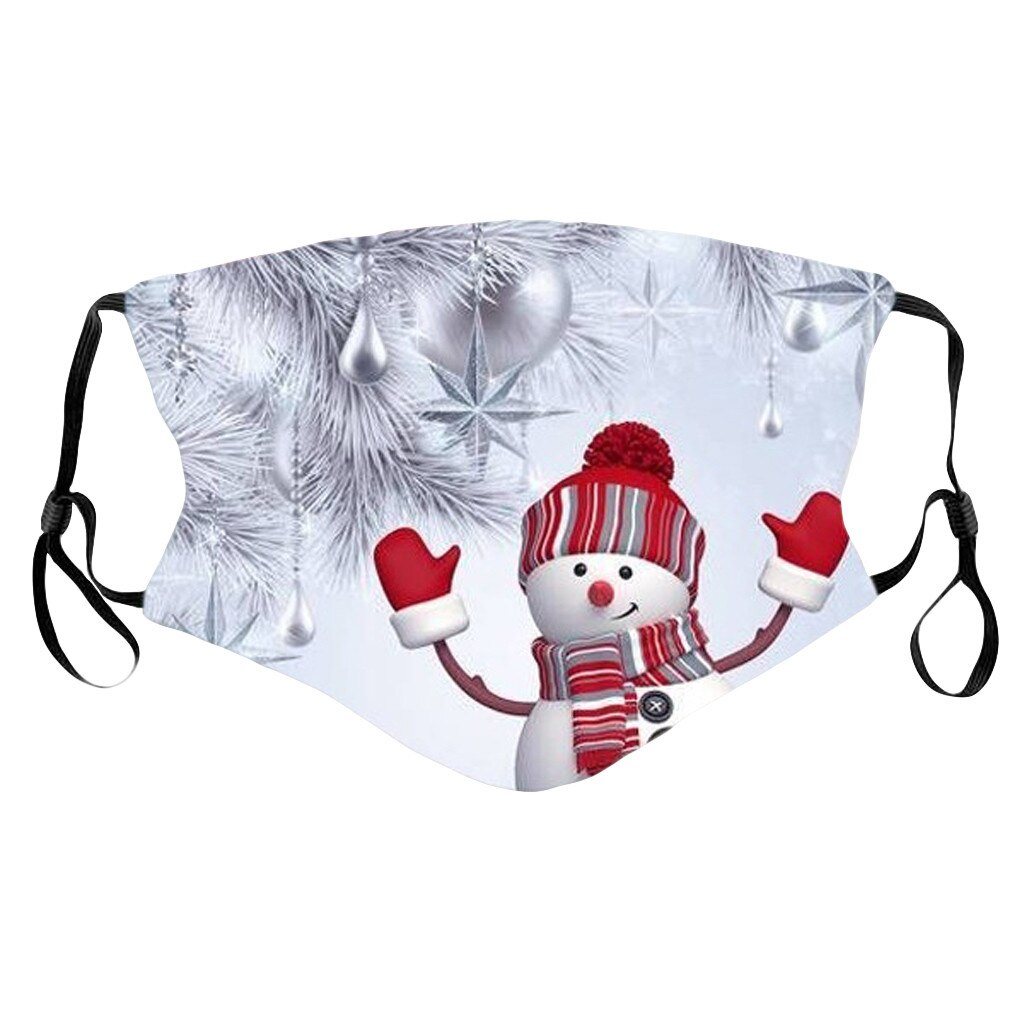 Mund Abdeckung Unisex Weihnachten Schneemann Druck Baseball Kappe Hut Einstellbare Waschbar Winddicht Hut Facecover: J