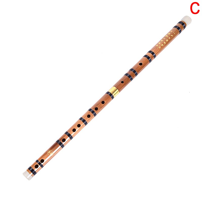 1PC Bamboo FluteWoodwind Flutes Musical Instruments C D E F Key Chinese Dizi Transversal Flauta+flannel Flute Bag: C