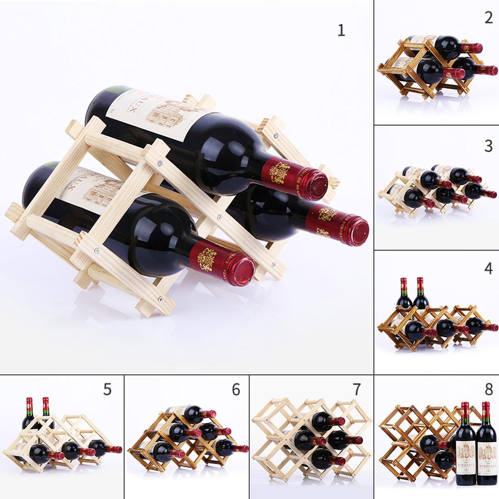 Wooden Wine Bottle Holder Practical Collapsible Living Room Decorative Cabinet Red Wine Display Storage Racks Bar Decor