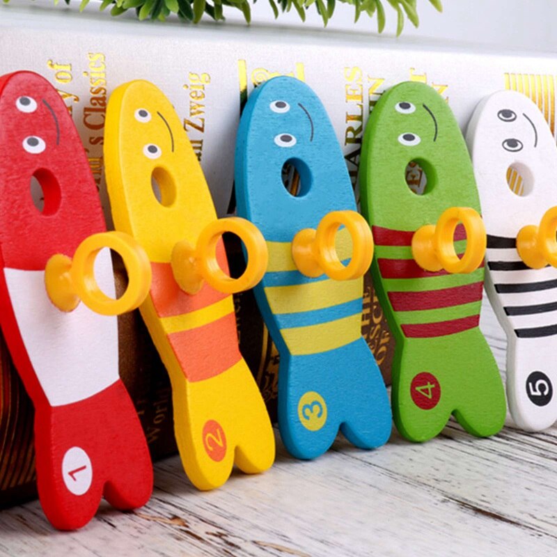 Kleurrijke Houten Vissen Digitale Speelgoed Baby Kids Vis Set Kolom Blokken Spel Kinderen Leuke Vroege Educatief Cartoon Speelgoed