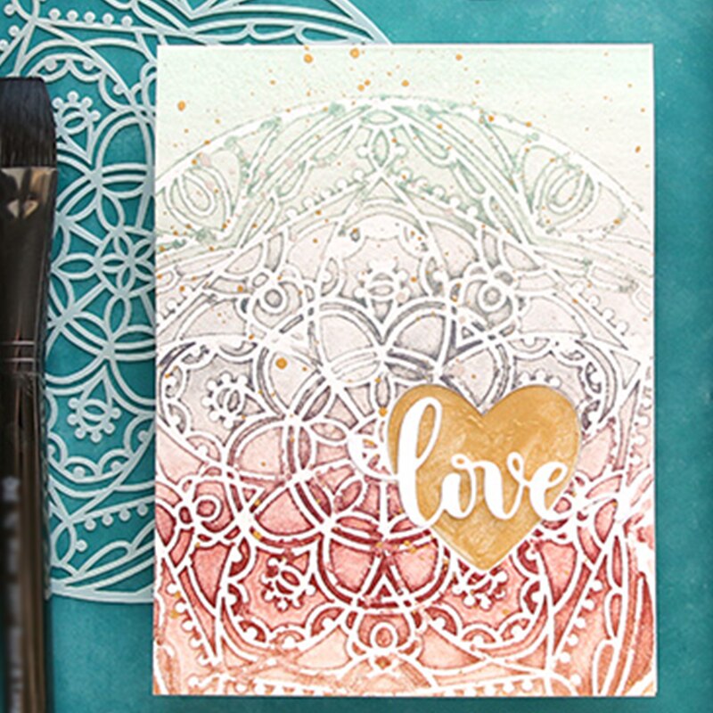 Square Flower Leaves Layered Mix Pattern Plastic Stencil Background Drawing Sheet DIY Scrapbook Card Album Make Crafts