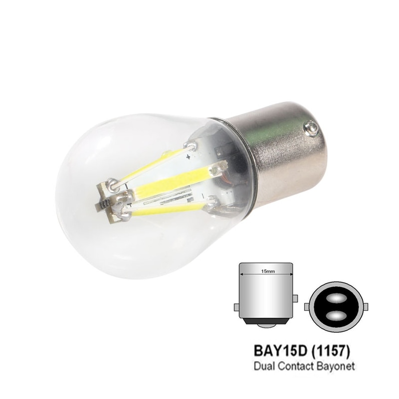 Gfoloza 1 Uds 1157 BAY15D P21/5W bombillas de filamento LED para luces LED de freno de estacionamiento de automóviles coche lámpara rojo Amarillo Blanco 6000K 12V