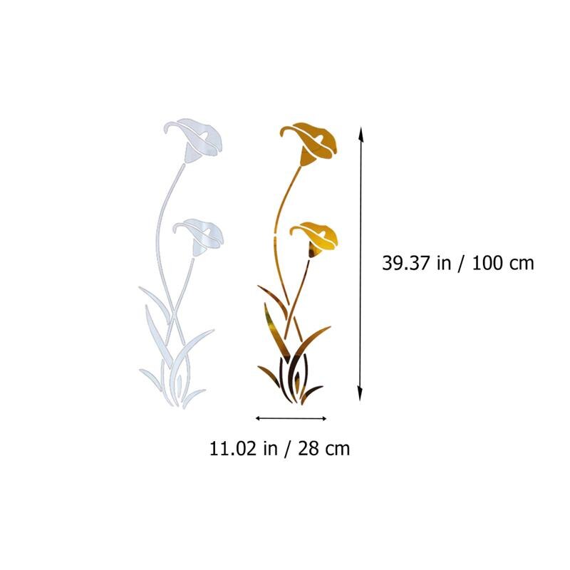 2Pcs Morning Glory Muurstickers Verwijderbare Muurstickers Spiegel Vliegtuig Stickers