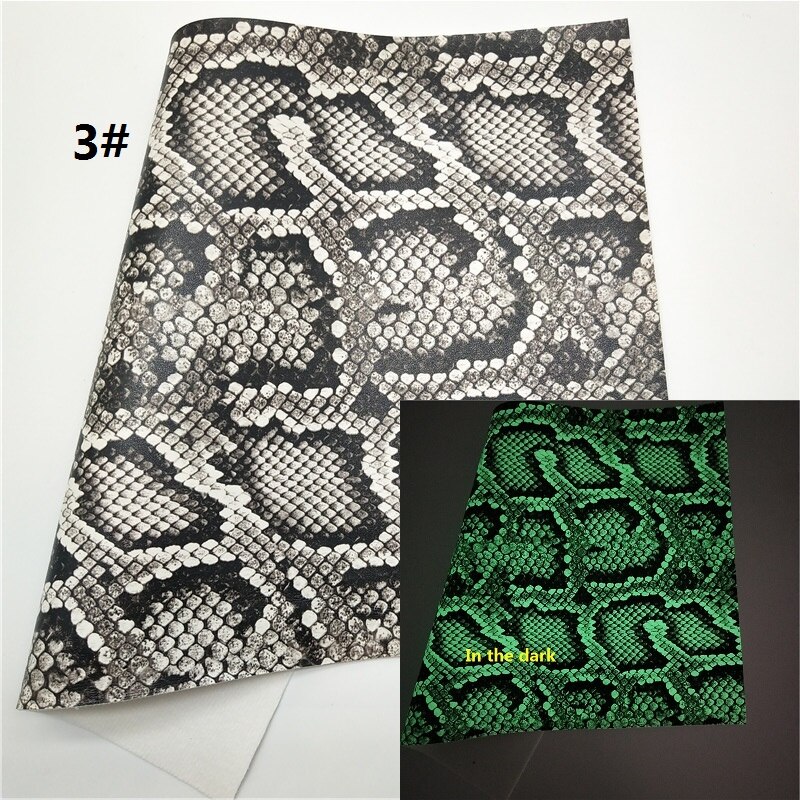 1PC 21X29CM Glow in the Dark Faux Leather Fabric, Snake Synthetic Leather Fabric Sheets For Making Bows LEOsyntheticoDIY T277: 3