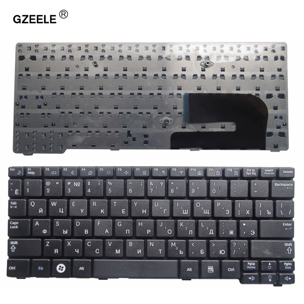 Gzeele venäläinen näppäimistö samsung  n150 plus  n143 n145 n148 n158 nb30 nb20 n102 n102s np -n145 kannettavalle tietokoneelle musta/valkoinen ru-asettelu: Musta