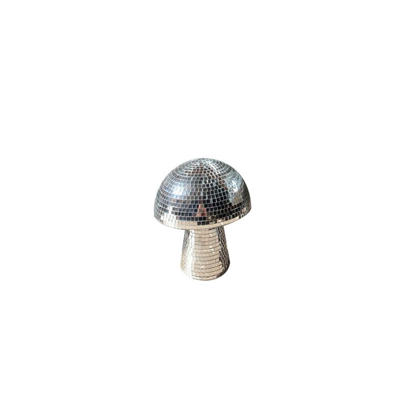 Mushroom Disco Ball Mirror Glass Brick Mushroom Disco Ball Handmade Multifunctional Party Festive Home Decoration: silver small