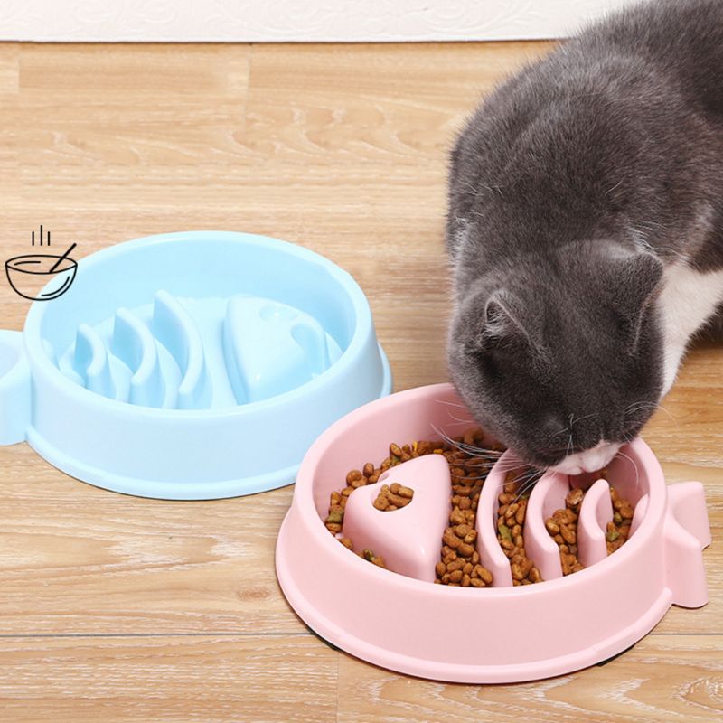 Pet Slow Eating Feeder Fish Shape Dog Bowl Bloat Stop Healthy Interactive Feeding Food Puppy Plate Dishes