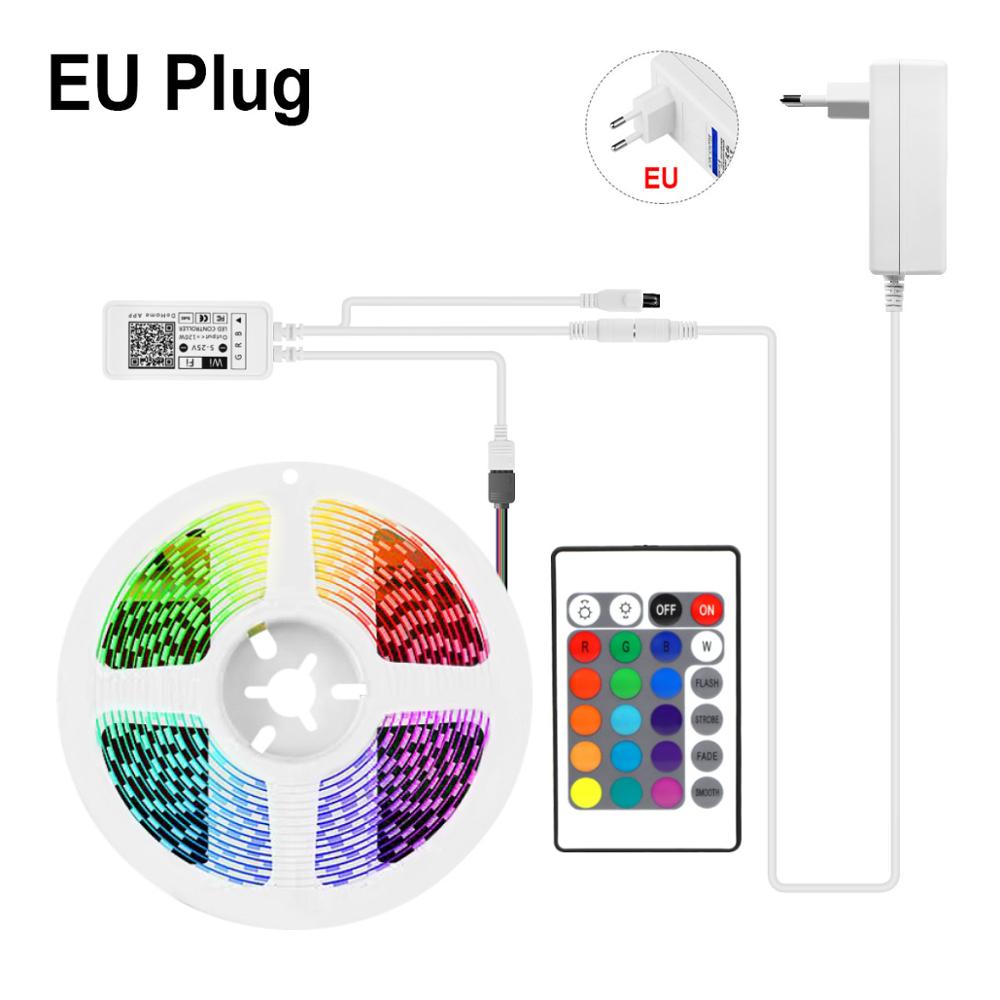 Til apple alexa google home homekit smart life led strip lys fjernbetjening siri stemme dæmpbar kontrol wifi rgb smartlife smart lampe: Rgb-sæt med eu-stik / 5m