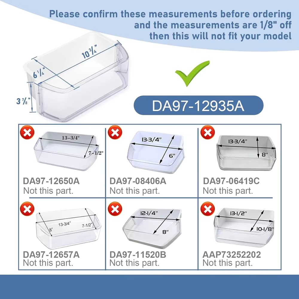 DA97-12935A Door Bin, RF220NCTASR Door Shelf Compatible with samsung (Both Left and Right) RF220NCTASG, RF220NCTAWW, RF220NCTASP